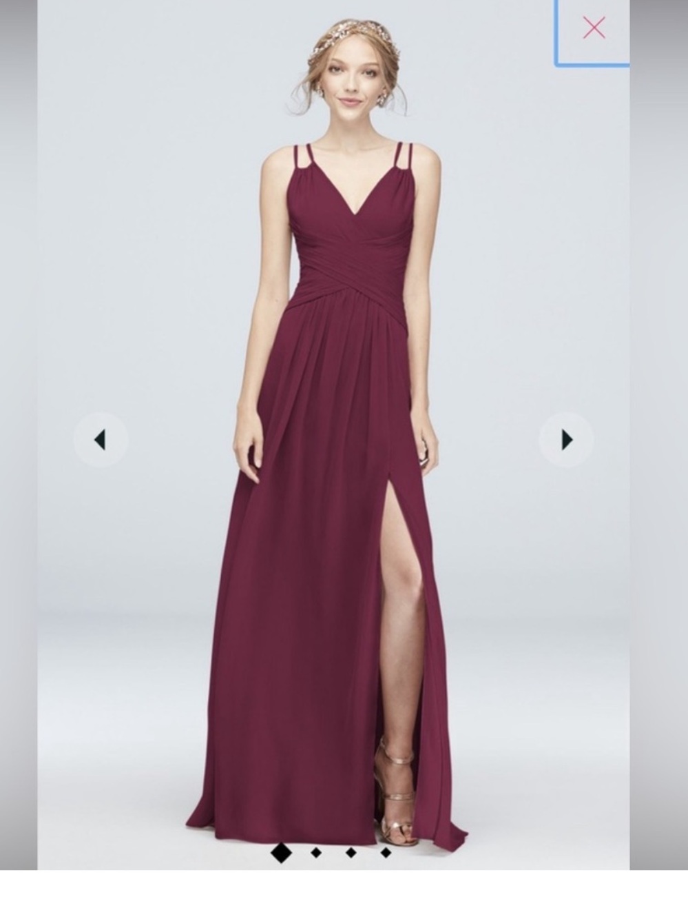 David’s bridal bridesmaid dress wine color sz 10
